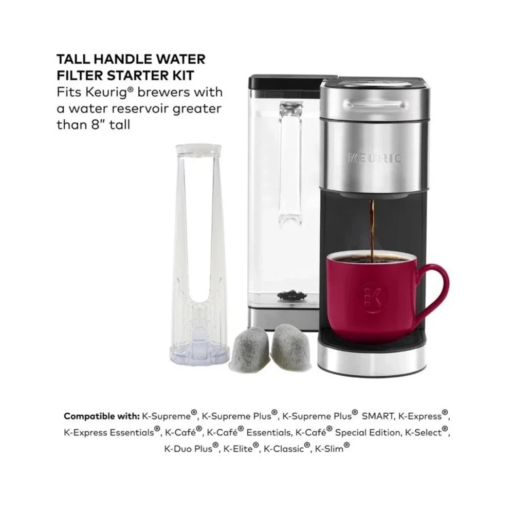 2 X Tall Handle Water Filter‎ Kit with 2 Replacement Filters for Coffee Makers
